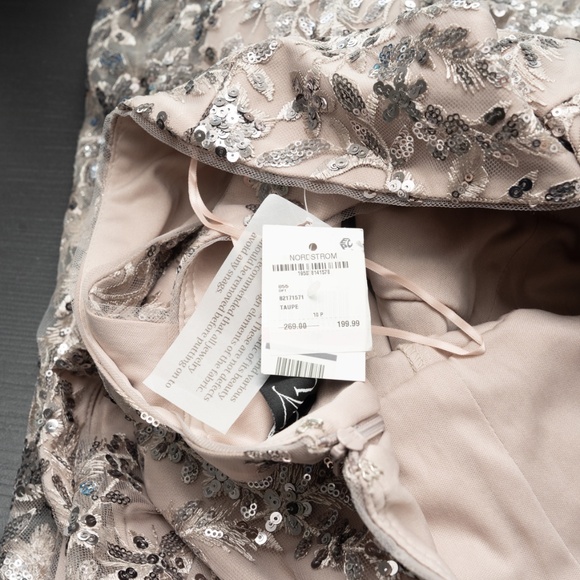 Alex Evenings -  Sequined Embroidered Square-Neck Gown - Picture 8 of 12